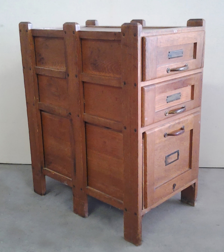 Antique Wood File Cabinet