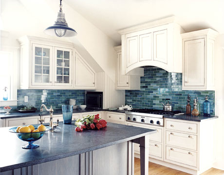 teal kitchen cabinets