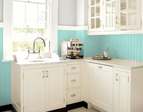 teal kitchen cabinets